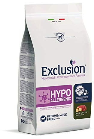 Exclusion Cavallo & Patate 12 kg Hypoallergenic per Cani Taglia Media - Grande
