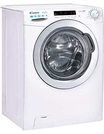 Candy Smart Pro CSOW41063DWCE, Freestanding Washer Dryer, 10Kg Wash + 6Kg Dry, 1400 RPM, WIFI enabled, White with Chrome door