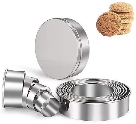 12Pcs Round Cookie Cutter Set, Donut Cookie Biscuit Cutter Set, Stainless Steel Circle Round Cookie Cutters for Doughnuts, Biscuit, Pastries