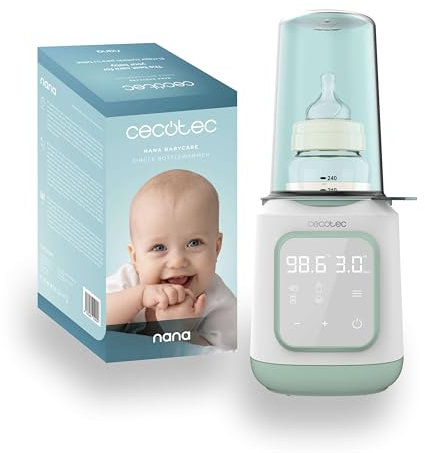 Cecotec Calienta Biberones Nana BabyCare Single BottleWarmer, 4 Modos, Cestillo para el Biberón, Libre de BPA, Seguro para Almacenar Agua, Leche y Alimentos