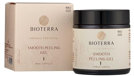 Bioterra Organic Smooth Peeling Gel, Natural Exfoliating Face Treatment with Aloe Vera and Coconut Oil, Gentle Exfoliator, 100 ml