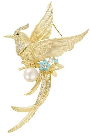 Vbvbip Broche de ménagerie enchantée, 8 styles de broche animal de luxe, plaqué or, cristal, paon, cygne, phénix, abeille, papillon pour femme, élégante veste, blazer, écharpe, chapeau, bijou cadeau