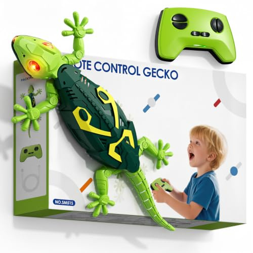 HYES Wall Crawler Gecko, Rechargeable Remote Control Robot Toys