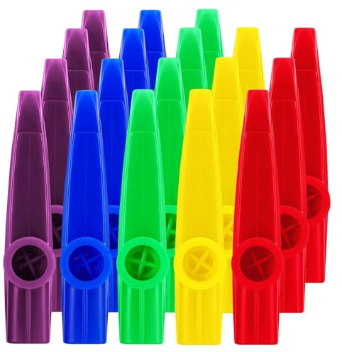 Diafragma de flauta Kazoo - Instrumento musical Kazoo - Instrumento colorido | Juguete para niños con 5 colores brillantes, material PP de 12 cm, fácil de tocar zumbando, ideal para regalos y clases
