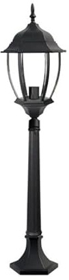 Dopa Dopastore Lampione da Terra Attacco E27 Palo da Giardino Altezza 87CM Lanterna in Vetro Moderna per Ambienti Esterni IP55 (Nero)