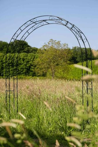 KUHEIGA Rosenbogen 12mm Massiveisen! Breite: 160cm Schwarz aus Metall Rankbogen