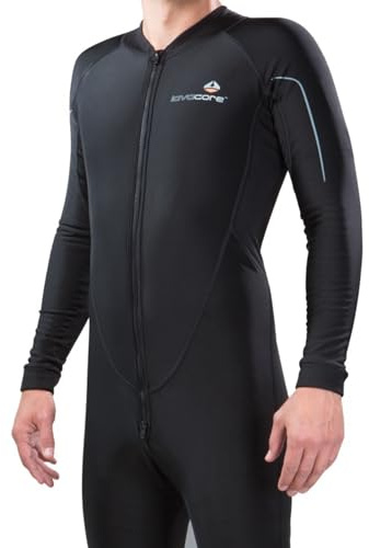 Lavacore Men's Front Zip Polytherm Full Suit - Lightweight, Windproof & Breathable with UPF 50+ Protection, Ideal for Warm Waters or Extra Warmth Under Wetsuits, Large