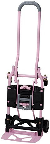 Cosco 12222PNG1E Shifter Multi-Position Heavy Duty Folding Hand Truck and Dolly, Pink, Pack of 1