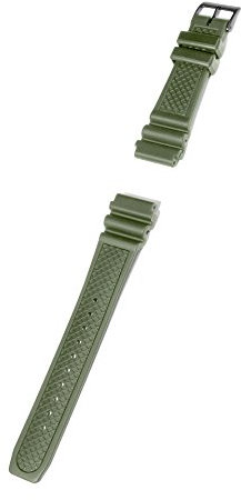 KHS Diverband oliv, Uhrenband, Uhrenarmband, Ersatzarmband, Taucherband aus salzwasserresitentem PU, Länge 23cm, Stegbreite 20mm, EBDO.20