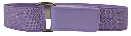 Olata Sparkly Stretchy Belt for Girls with Hook and Loop Fastening (1-6 Years). Lilac with Silver