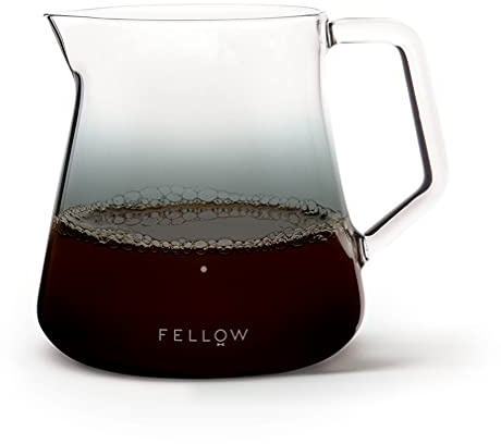Fellow Mighty Small Glass Carafe - Manual Pour Over Coffee Beaker and Tea Steeper, Borosilicate Glass Decanter, 16.9 oz Smoke Grey Container