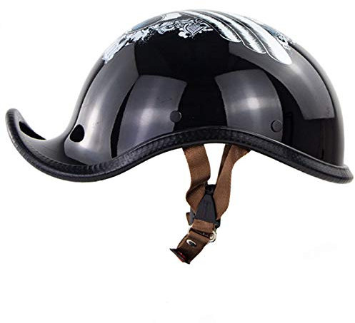 Casco media concha vintage Cascos moto cara abierta retro Gorra Scoop Helmets Hebilla liberación rápida Hombres Mujeres Bicicleta Ciclomotor Scooter Casco béisbol Aprobado ECE,D,L