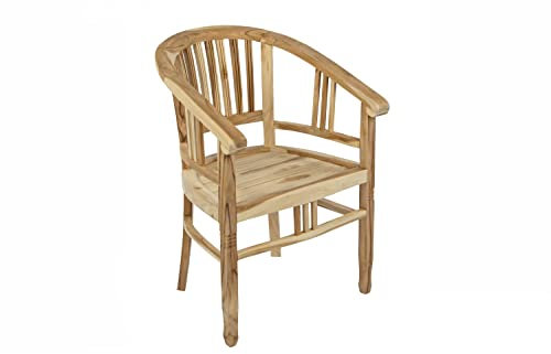 SAM Gartensessel Moreno, Teakholz massiv, Gartenstuhl mit Armlehnen, Sessel für Balkon, Terrasse, Wintergarten & Garten, pflegeleichtes Gartenmöbel, Unikat