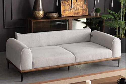 JV Möbel Dreisitzer Sofa 3 Sitz Luxus Wohnzimmer Modern Design Stoff Couchen