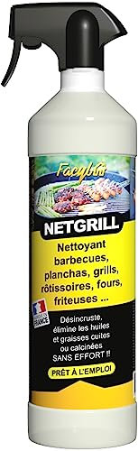 Nettoyant dégraissant Puissant pour barbecues, planchas, Grills, rôtissoires… / Désincruste Les huiles et Graisses sans Effort – Prêt à l’Emploi et Fabriqué en France