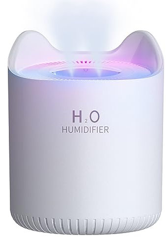 Humidificateurs, humidificateur pour chambre bébé chambre 4.5l Humidificateur à air calme avec lumière nocturne 2 buses automatique Arrêt USB Humidificateur blanc