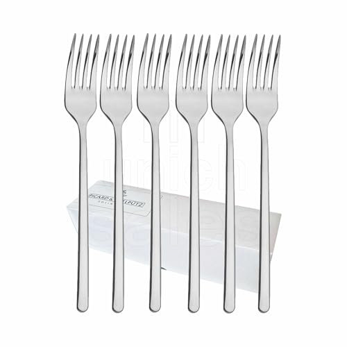 6 forchette da menù della serie Ventura 6108 di Picard & Wielpütz, singolarmente in cartone pieghevole bianco