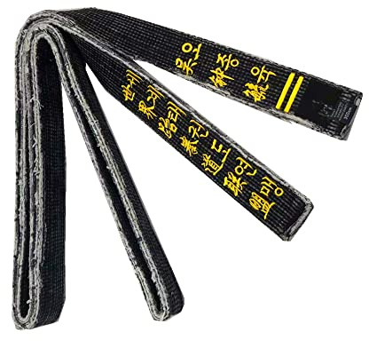 TANZEQI anpassat broderi svart bälte för kampsport Taekwondo Karate Moodukkwan anpassat svart bälte namn vintage tvättbälte, Svart, 220cm