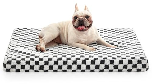 JOEJOY Dog Bed for Medium Dogs, Large Orthopedic Dog Bed with Removable Washable Cover, Cute Modern Plush and Memory Egg Crate Foam Dog Bed, 30 x 20