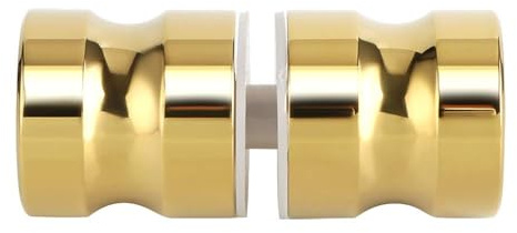 Mooche Solid SUS304 duschdörr i rostfritt stål, 3 cm skjutdörrar knapp rund back-to-Back Pull Hardware reservdelar, guldfärgad