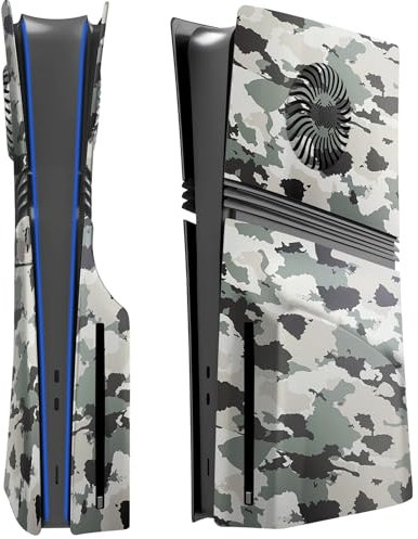 Faceplate for PS5 Pro, Front Cover Back Cover Face Plate with Cooling Vent, Dustproof Case Camouflage Replacement Plate (Disc Drive Edition)