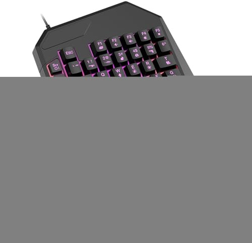 Enhandstangentbord - Ergonomiskt speltangentbord | Litet programmerbart vänsterhänt tangentbord | Professionellt speltangentbord | Ergonomisk spelkontroll | Plug and Play för PC-spelare