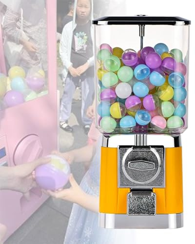 Distributeur Automatique Commercial Avec 200 Boules De Jouets/Coquille De Capsule,Machine à Gommes,Distributeur De Capsules De Jouets,Distributeur De Prix,Machine à Bonbons,Yellow-Capsuleshell