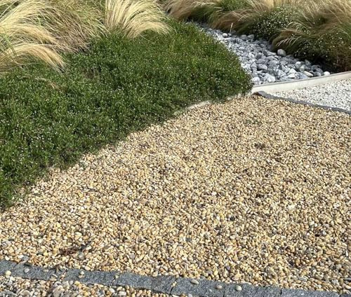 World PLANTIL Gravilla Canto Rodado Amarilla/Grava de Jardín/Piedra Natural/Saco 20 kg/Piedra decorativa/Exterior - interior (4/8 mm)