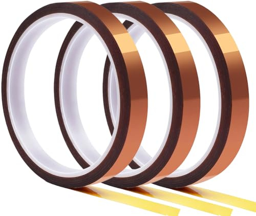 XMSCN 3 rotoli di nastro adesivo per alte temperature, 10 mm x 50 m, nastro adesivo per stampa sublimazione a caldo, nastro per trasferimento termico senza residui. (1cmx50m, 3 pezzi)