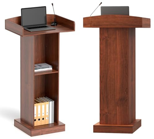 uyoyous Podium stehend, aus Holz, Präsentationspodium, Kirchenstuhl, Stehpult, tragbar, für Klassenzimmer, Büro, Konferenz, Esszimmer, Empfang, 60 x 40 x 120 cm