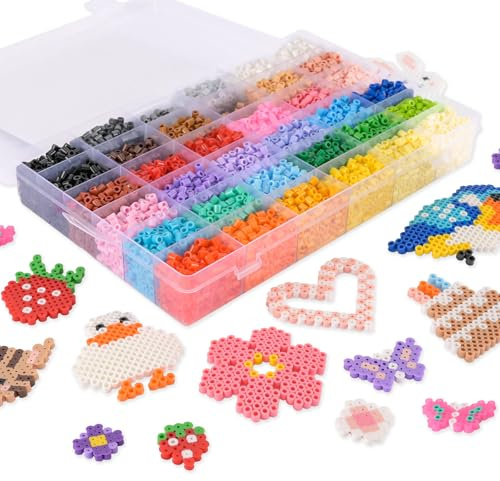 Vaessen Creative Juego de Cuentas para Planchar de 5 mm-12.000 Uds en 36 Colores-para Manualidades, Decoraciones, DIY, Bisutería y Bricolaje, Varios
