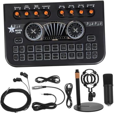 DIYEAH Console De Mixage Audio Microphone Guitare Table De Mixage Canal Audio Équipement De Diffusion en Direct Enregistrement Musical Ligne Stéréo Noir