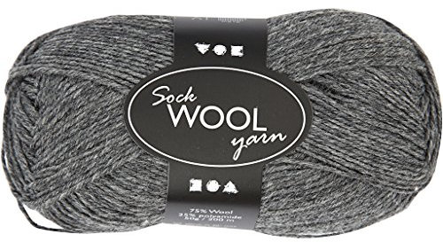 Creativ 100263 Sock Yarn, L: 200 m, dark grey, 50g