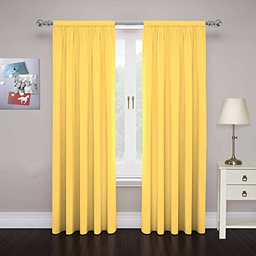 Eclipse Cadenza Cortinas Decorativas Modernas para Ventana de Sala de Estar (2 Paneles), Poliéster, Mimosa, W 80 x L 84 (2 Panels), 2