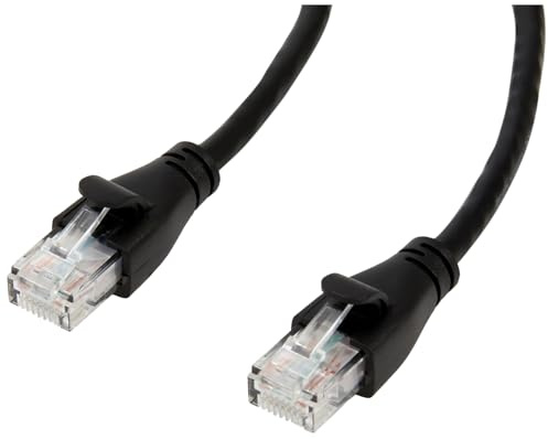 Amazon Basics RJ45 Cat-6 Ethernet Patch Cable, 10 feet - 5 pack, 3 Meters, Black