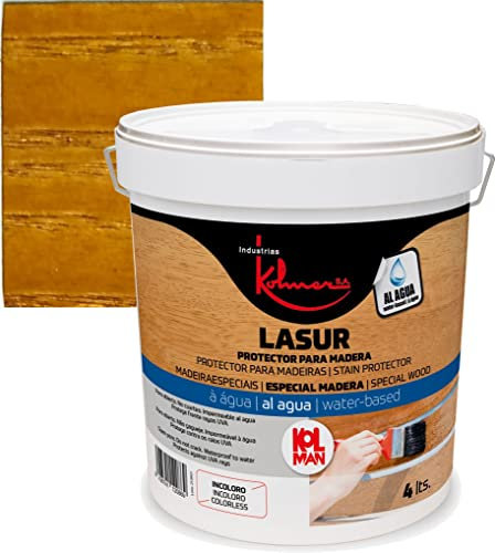 Protector para madera al agua Kolman Nature. Lasur protección madera (4 litros, roble)