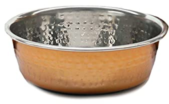 Rosewood 06204 modern, halkfri mat och drickskål för hundar/husdjur av koppar/rostfritt stål, stor, 940 ml