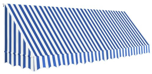 vidaXL Toldo para Bar 400x120cm Azul y Blanco Accesorios Casa Jardín Terraza