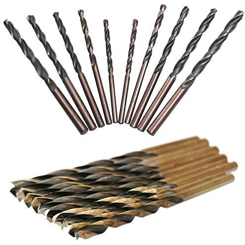 CESFONJER Broca de Acero de Alta Velocidad HSS, Brocas de Acero de Alta Velocidad de Cobalto, Broca Metálica, 3mm 2P, 3.5mm 2P, 4mm 2P, 4.5mm 2P, 5mm 2P (10 unidades)