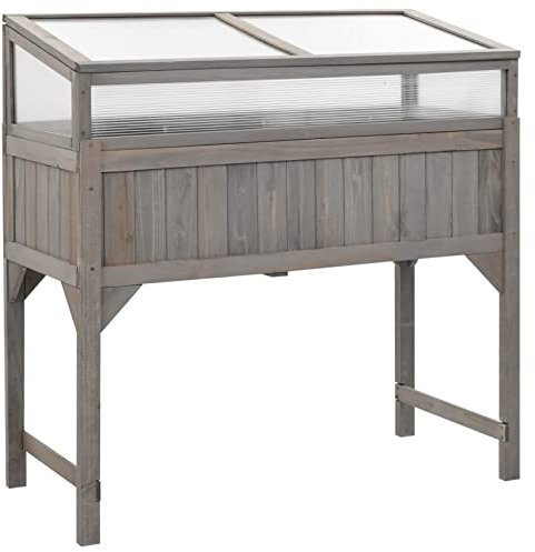 MOONAIRY Jardinière surélevée avec serre, pot d'herbes, kit de parterres surélevées, clôture à escargots, jardinières, film de plantation pour parterre surélevée, bassin de bassin, 110 x 54 x 120 cm,