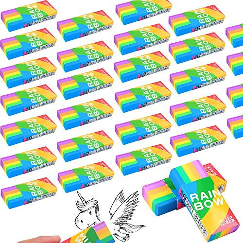 20 Stück Regenbogen Radiergummi Set, 2B Lustig Radierer für Kinder, Schule und Zeichnen