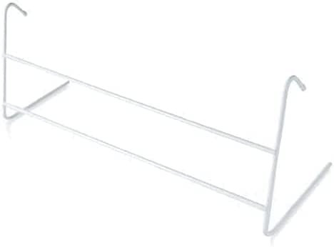 AHS 2 Bar Radiator Airer - Clothes Drying Rack - Metal White Laundry Dryer Washing Line - Indoor Towel Hanging Rail - Two Bar Lightweight Portable Cloth Holder - Space Saver Airer With Rubber Feet