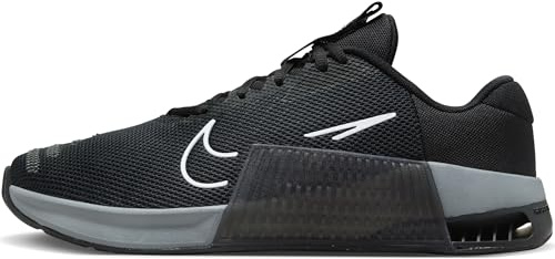NIKE Men's Metcon 9 Sneaker, Black White Anthracite Smoke Grey, 5 UK