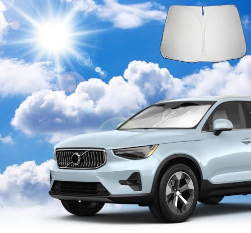 Coleya Parasol para Coche Compatible con Volvo XC40 2018-2025, Parasol para Parabrisas Delantero de Coche, Accesorios Volvo XC40 Protección Solar, Protección UV, Plegable