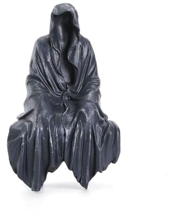 Joogour Tabletop Gothic Figurine Grim Reaper Statue - Gothic Spooky Sculpture for Garden or Bookshelf - 5.9 inch Mysterious Resin Dedor - Bookshelf Decor Fantasy.