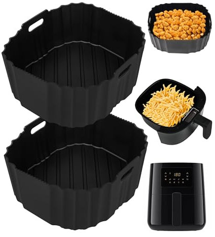 18CM Air Fryer Accessoires, 2 Pièces Moule Silicone Airfryer pour Philips 3000 L 4,1L (HD9252, HD9255) Friteuse sans Huile, Réutilisable au lieu du papier cuisson air fryer accessoire