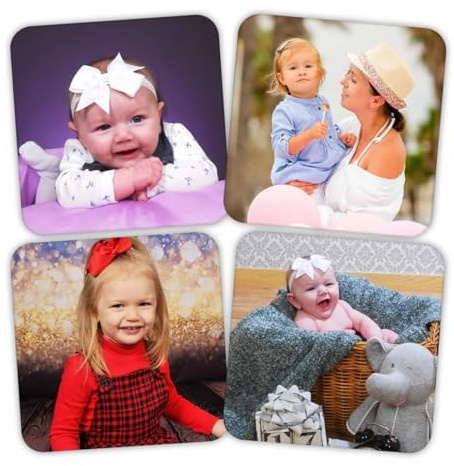 EKAM Personalised Coaster Set of 4, Custom Photo And Text Drink Coaster Using Your Own Photos 9cm x 9cm Square Gloss Finish, Mothers Day Fathers New Home Gift House Warming Kitchenware Tableware Gift