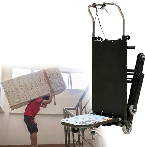 GESAIDES Electric Stair Climbing Dolly, 2980W Electric Hand Trucks Foldable, 500kg Capacity Stair Climbing Hand Trucks, for Mobile Furniture Logistics Warehouse