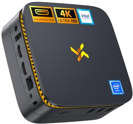 Huidun H30 Mini PC Twin Lake N150(Beat N100, fino a 3.6 GHz) 16GB RAM 512GB M.2 SSD Mini PC W-11 Pro, Dual Display 4K @60Hz Mini computer Wifi5＆BT4.2,RJ45 per Ufficio e Business, Multitasking