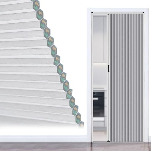 Puerta Plegable Corredera Puerta Plegable De 190 Cm De Alto/puerta De Nido De Abeja Temporal Tipo Acordeón, Divisores De Puertas Para Interiores De Casas, Dormitorios, Cocinas, Cubículos(B WXH,24X75IN